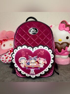 Her Universe Sanrio Kuromi, My Melody & My Sweet Piano Velvet Mini Backpack